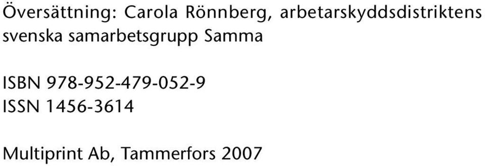 samarbetsgrupp Samma ISBN