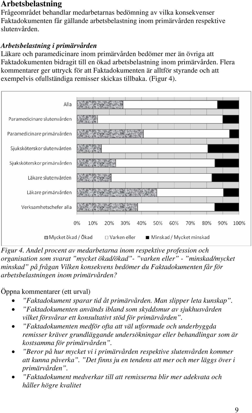 Flera kommentarer ger uttryck för att Faktadokumenten är alltför styrande och att exempelvis ofullständiga remisser skickas tillbaka. (Figur 4). Figur 4.