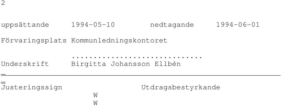 Kommunledningskontoret Underskrift