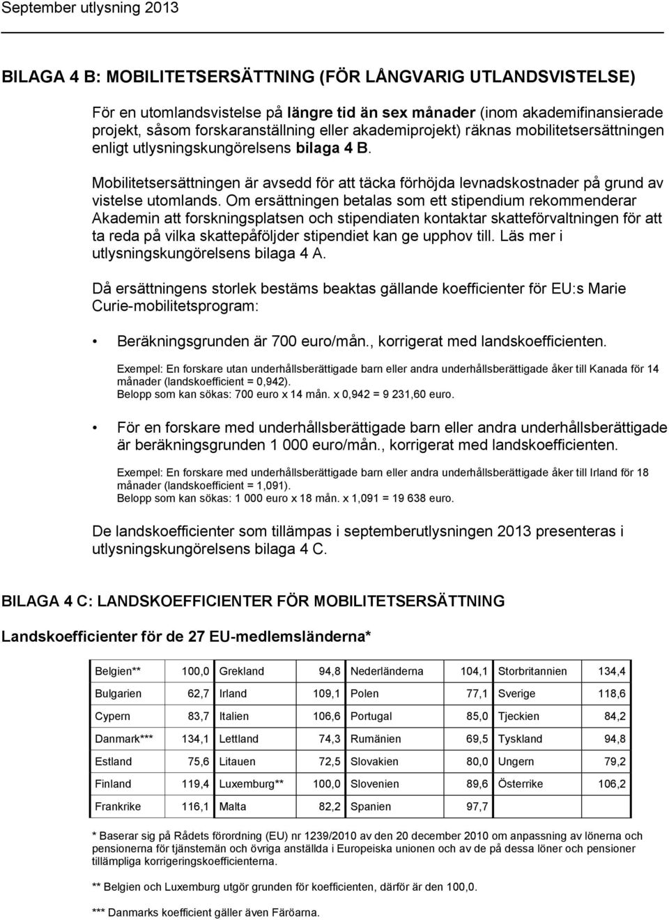 Om ersättningen betalas som ett stipendium rekommenderar Akademin att forskningsplatsen och stipendiaten kontaktar skatteförvaltningen för att ta reda på vilka skattepåföljder stipendiet kan ge