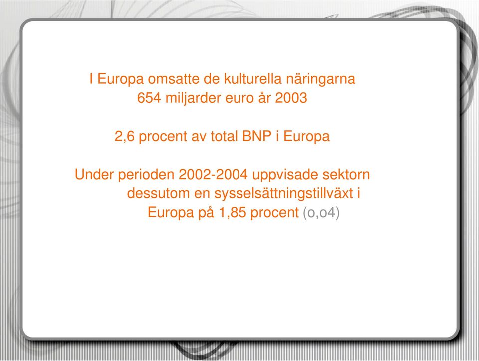 Europa Under perioden 2002-2004 uppvisade sektorn