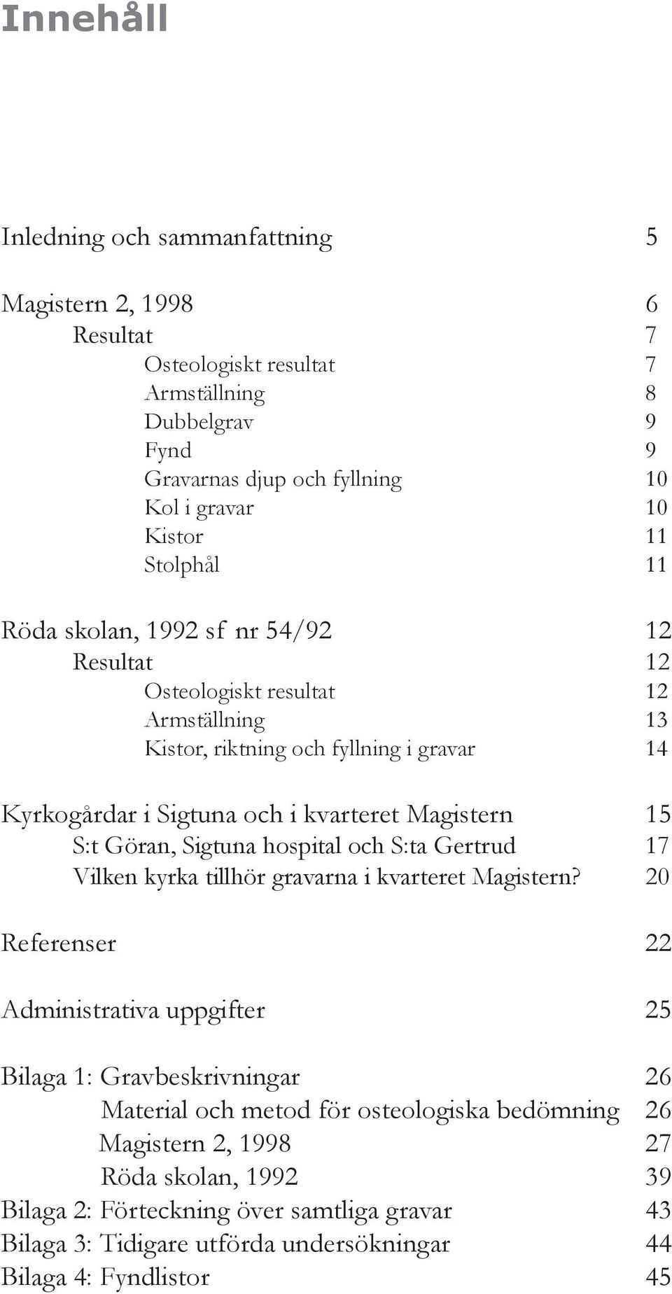 15 S:t Göran, Sigtuna hospital och S:ta Gertrud 17 Vilken kyrka tillhör gravarna i kvarteret Magistern?