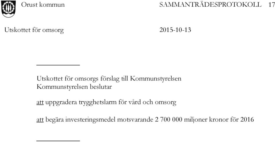 uppgradera trygghetslarm för vård och omsorg att