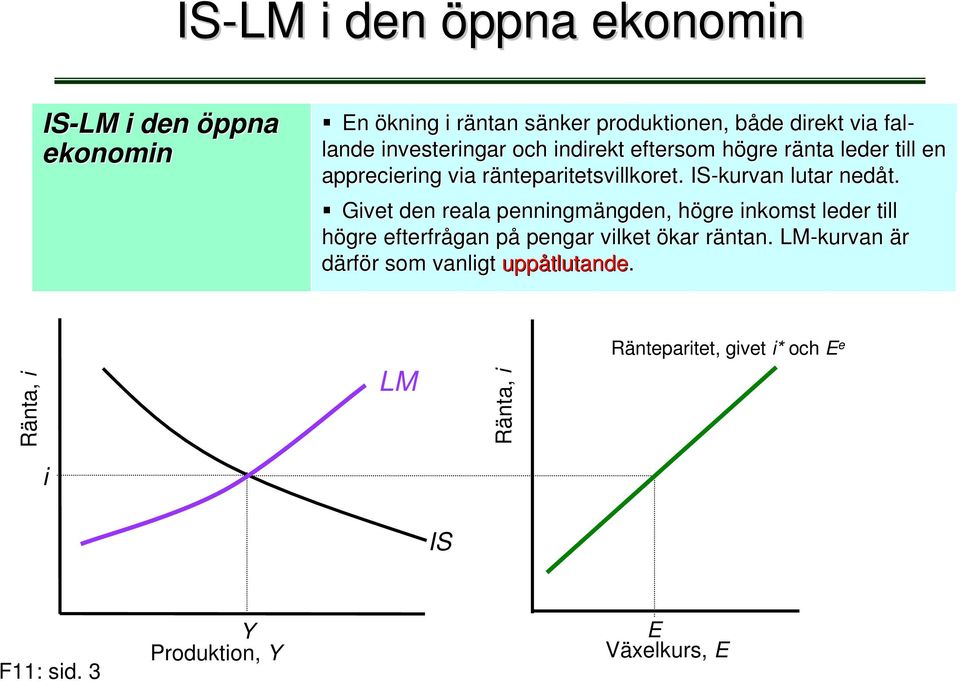 Gvet den reala pennngmängden, ngden, högre h nkomst leder tll högre efterfrågan påp pengar vlket ökar räntan.