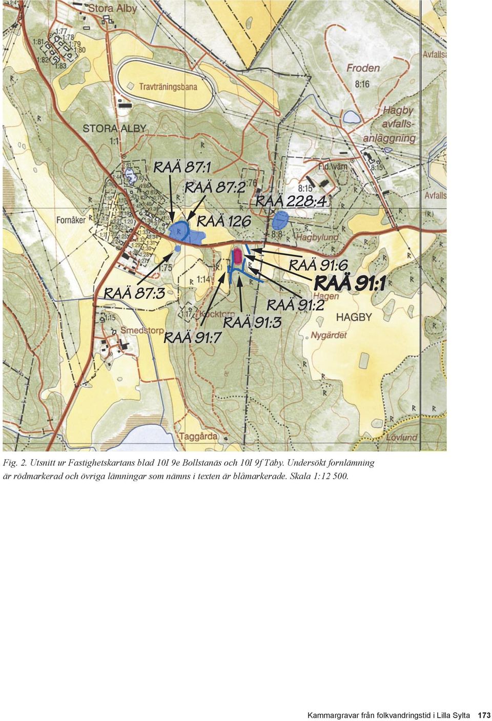 Utsnitt ur Fastighetskartans blad 10I 9e Bollstanäs och 10I 9f Täby.