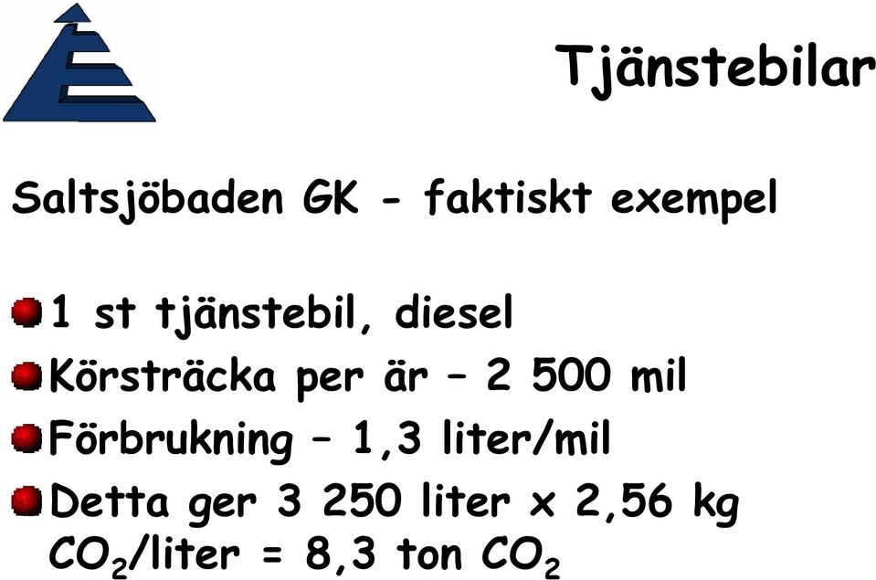 per är 2 500 mil Förbrukning 1,3 liter/mil