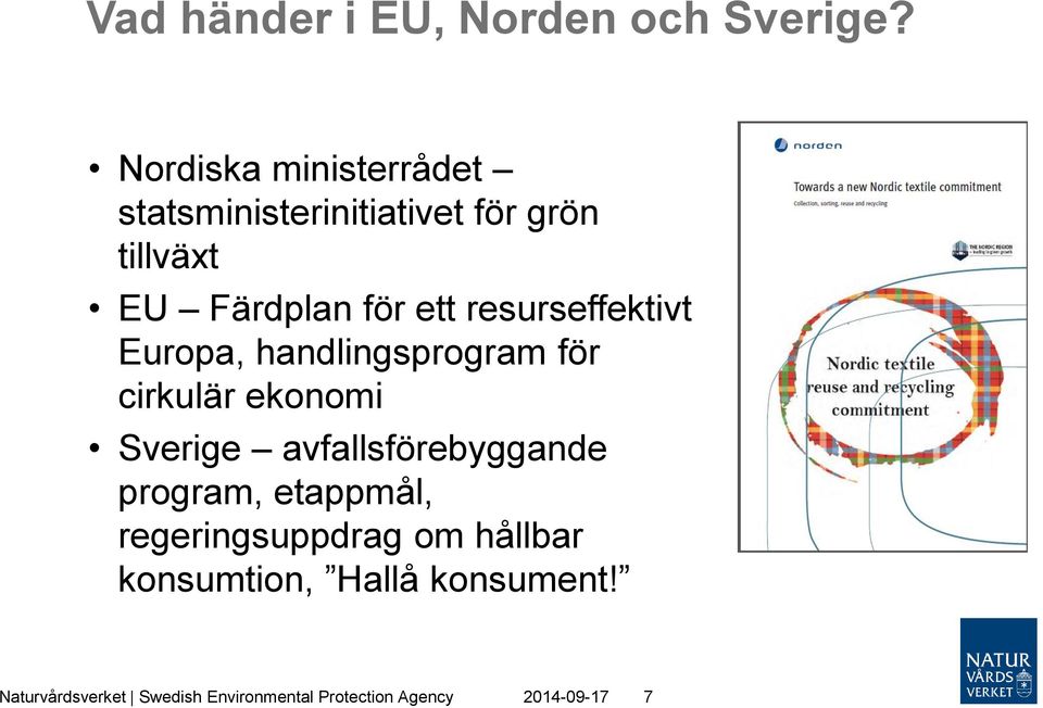 resurseffektivt Europa, handlingsprogram för cirkulär ekonomi Sverige avfallsförebyggande
