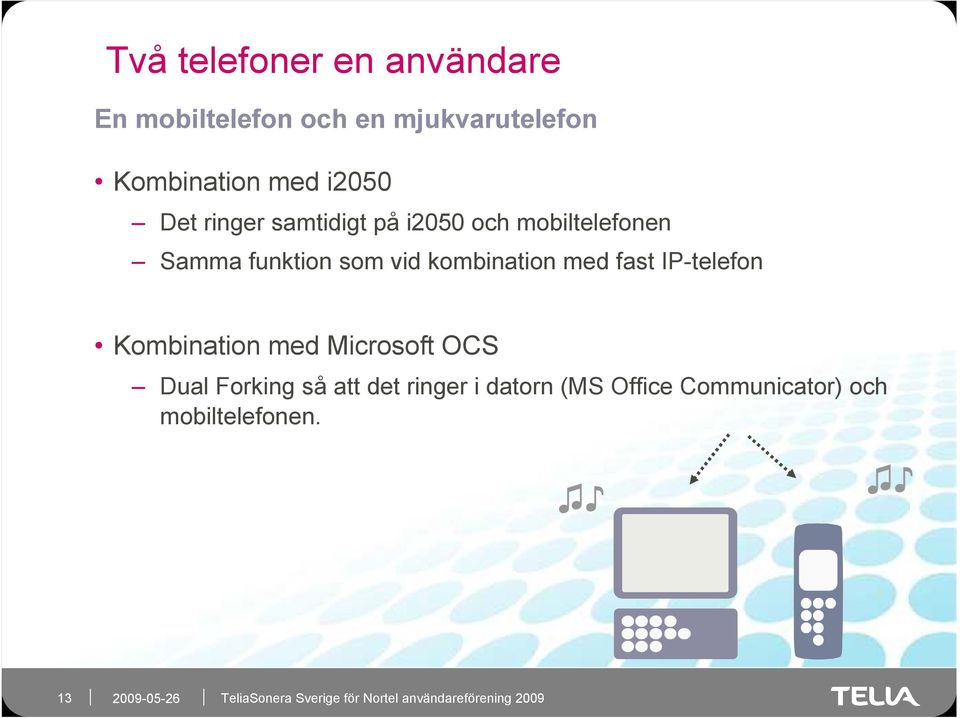 vid kombination med fast IP-telefon Kombination med Microsoft OCS Dual Forking