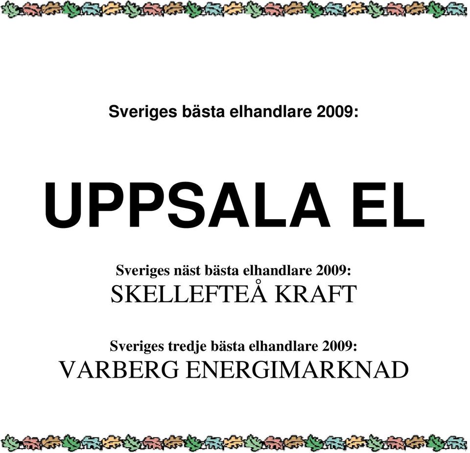 SKELLEFTEÅ KRAFT Sveriges tredje bästa