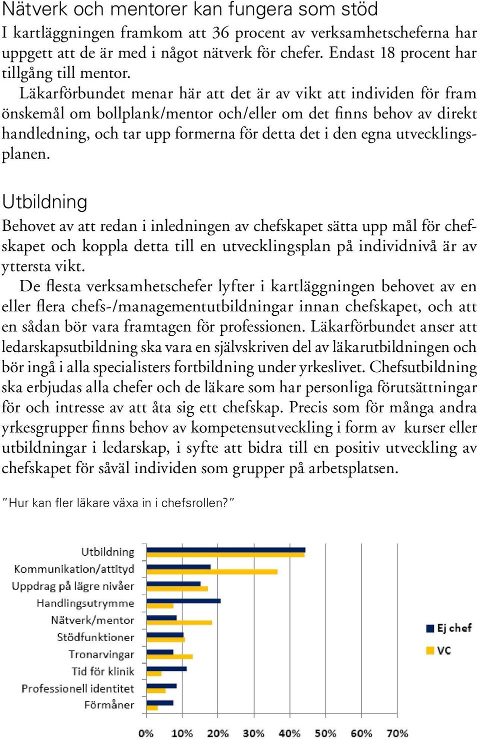 Läkarförbundet menar här att det är av vikt att individen för fram önskemål om bollplank/mentor och/eller om det finns behov av direkt handledning, och tar upp formerna för detta det i den egna