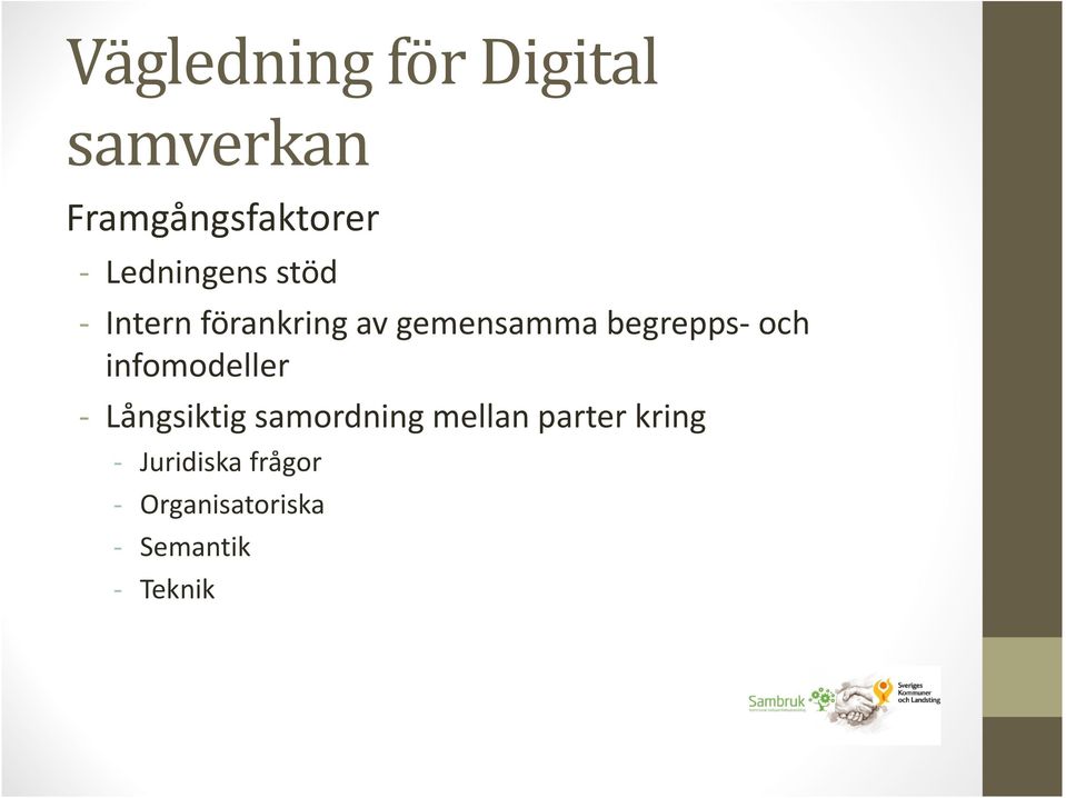 begrepps-och infomodeller - Långsiktig samordning mellan