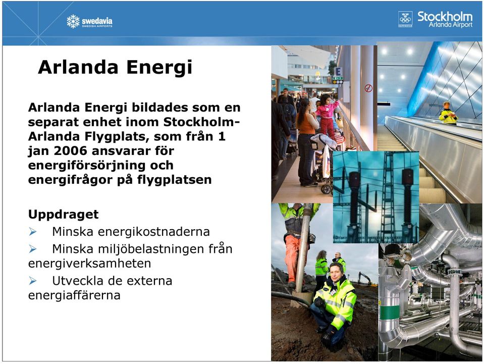 energiförsörjning och energifrågor på flygplatsen Uppdraget Minska