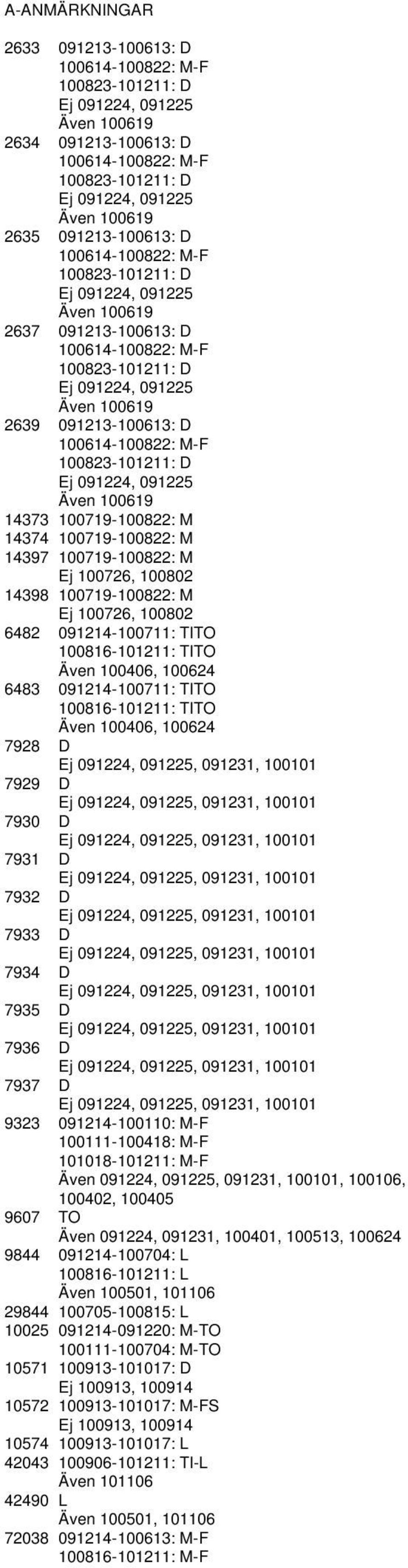 9323 91214-111: M-F 1111-1418: M-F 1118-11211: M-F Även 91224,, 116, 142, 145 967 TO Även 91224, 91231, 141, 1513, 1624 9844 91214-174: L 1816-11211: L Även 151, 1116 29844