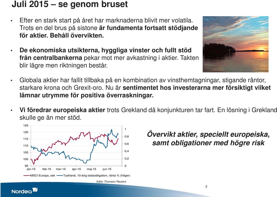 Globala aktier har fallit tillbaka på en kombination av vinsthemtagningar, stigande räntor, starkare krona och Grexit-oro.