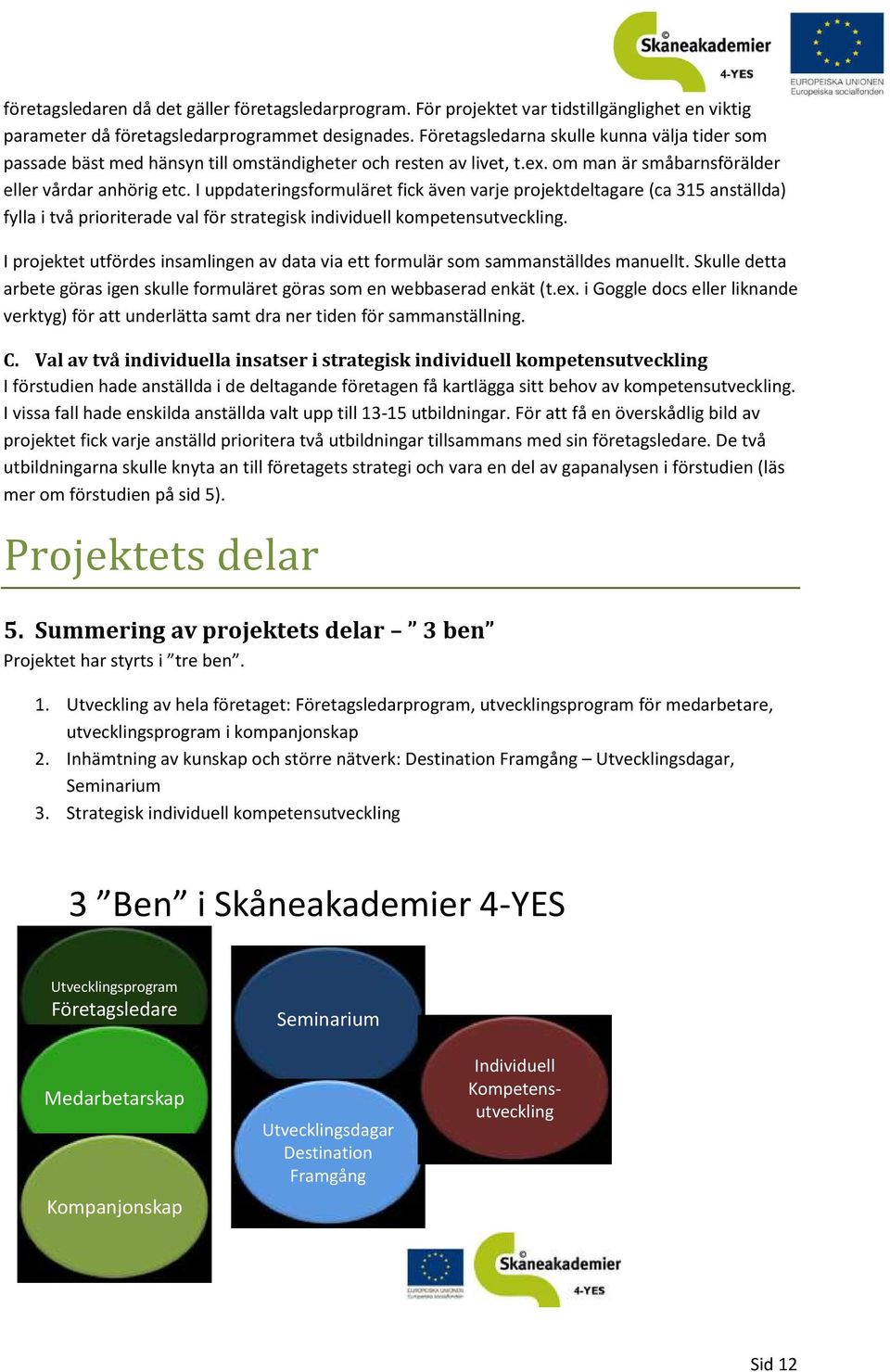 I uppdateringsformuläret fick även varje projektdeltagare (ca 315 anställda) fylla i två prioriterade val för strategisk individuell kompetensutveckling.