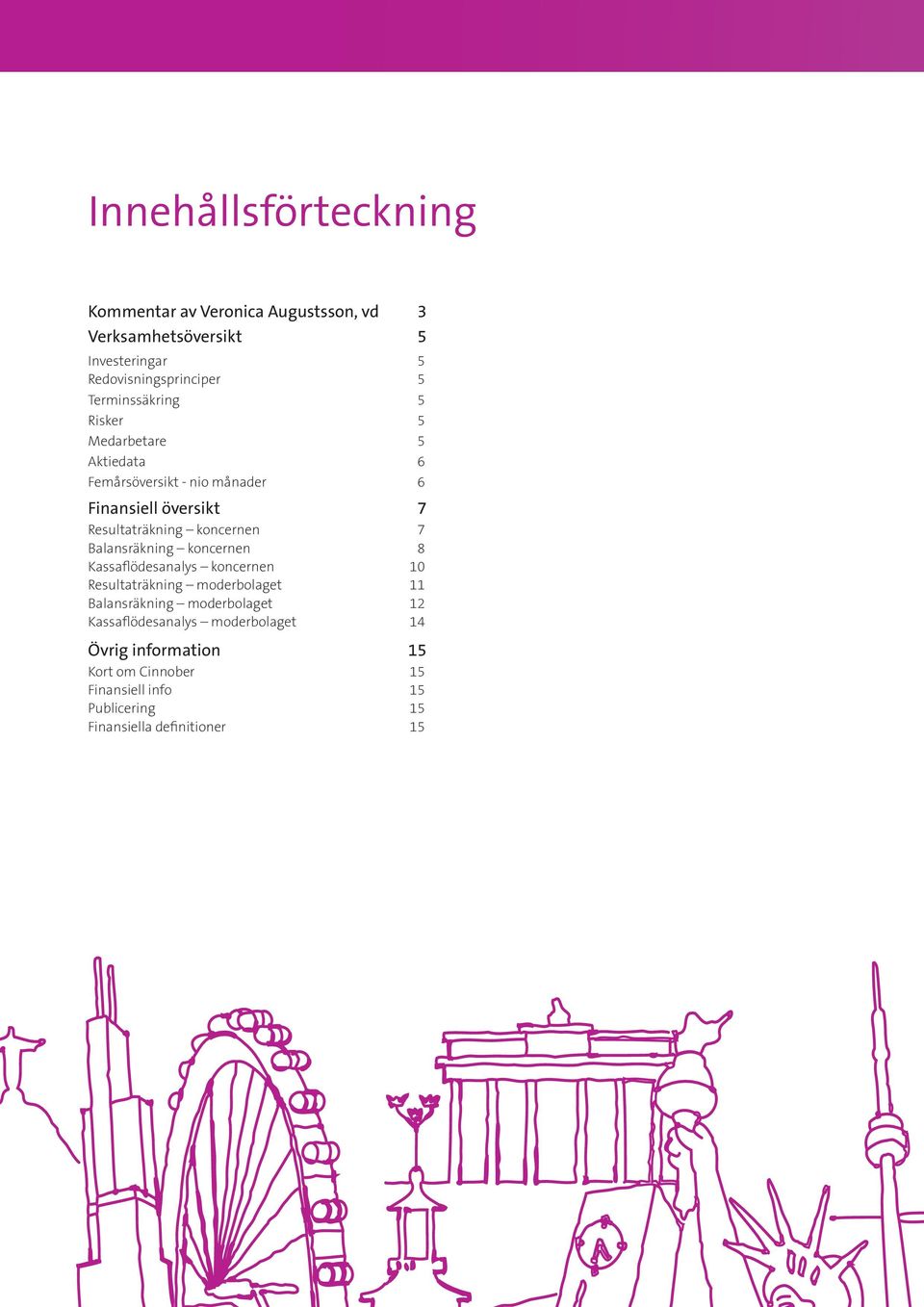 koncernen 8 Kassaflödesanalys koncernen 10 Resultaträkning moderbolaget 11 Balansräkning moderbolaget 12 Kassaflödesanalys moderbolaget