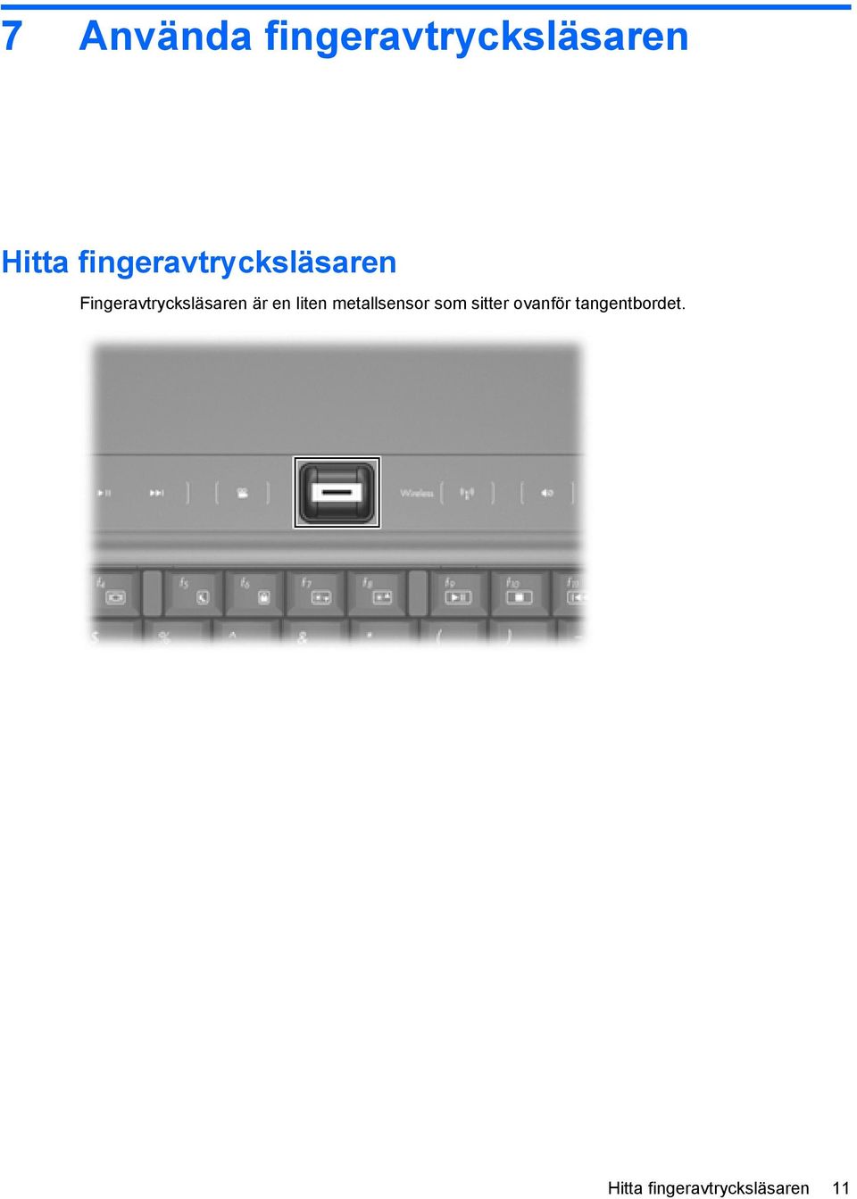 Fingeravtrycksläsaren är en liten