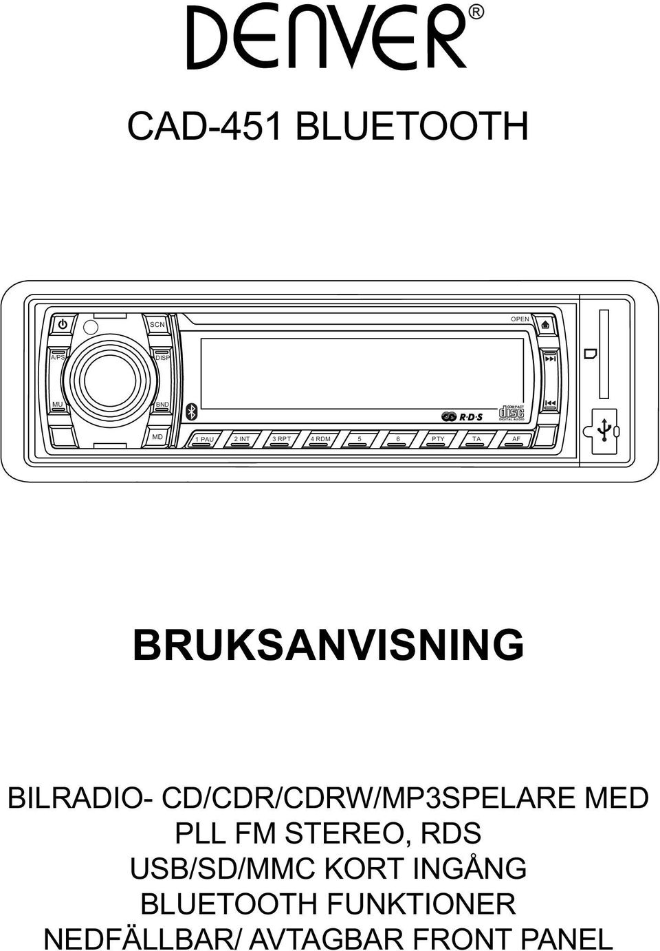 BILRADIO- CD/CDR/CDRW/MP3SPELARE MED PLL FM STEREO, RDS