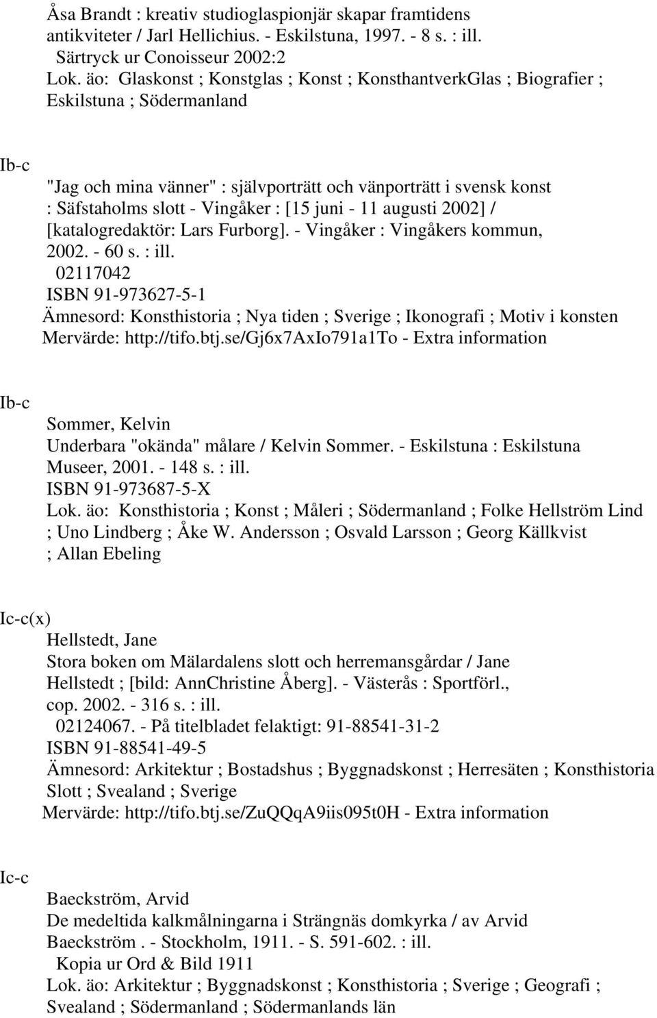 : [15 juni - 11 augusti 2002] / [katalogredaktör: Lars Furborg]. - Vingåker : Vingåkers kommun, 2002. - 60 s. : ill.