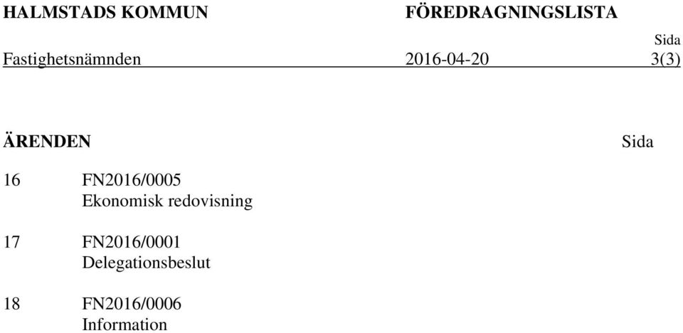 Sida 16 FN2016/0005 Ekonomisk redovisning 17