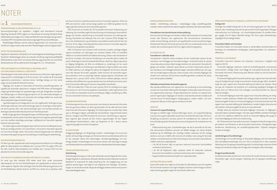 Moderbolaget tillämpar samma redovisningsprinciper som koncernen utom i de fall som anges nedan under avsnittet Moderbolagets redovisningsprinciper.