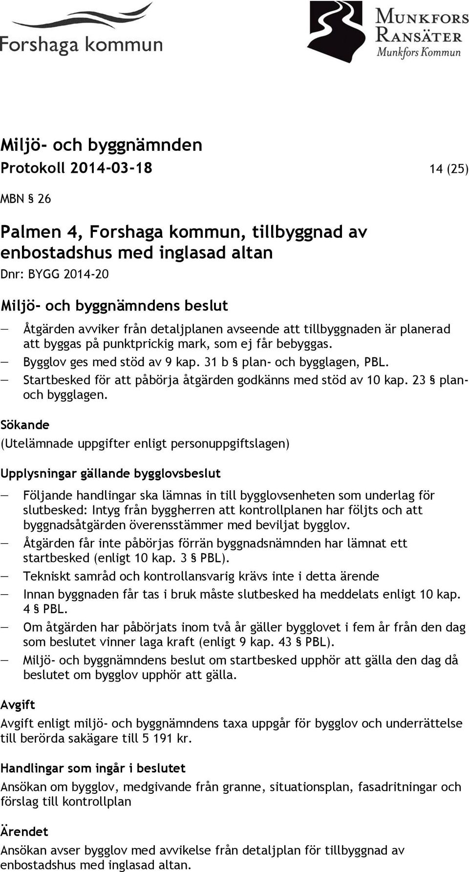 23 planoch bygglagen.