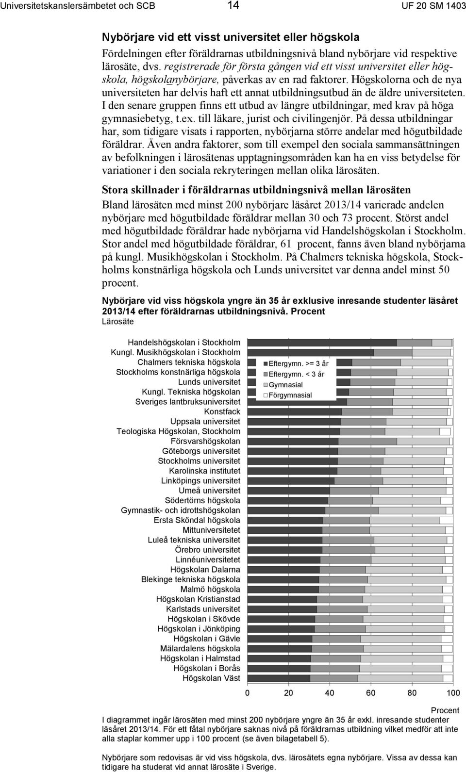 Högskolorna och de nya universiteten har delvis haft ett annat utbildningsutbud än de äldre universiteten.