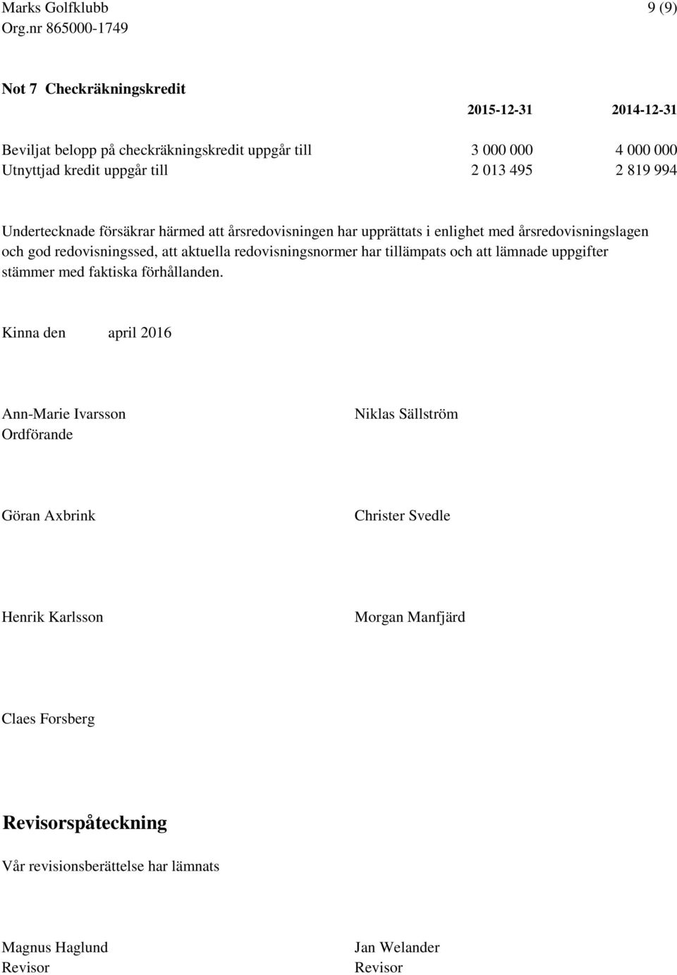 redovisningsnormer har tillämpats och att lämnade uppgifter stämmer med faktiska förhållanden.