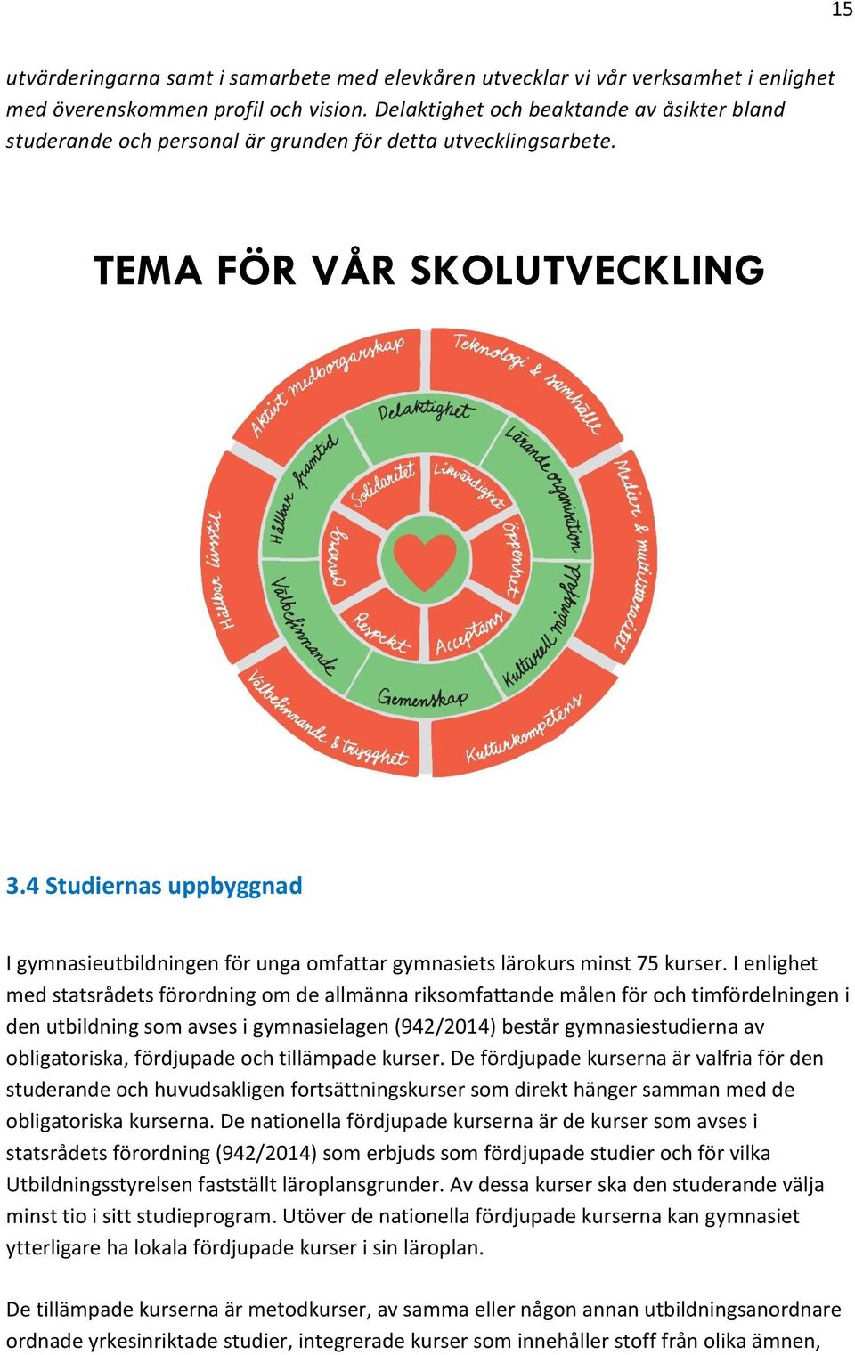 4 Studiernas uppbyggnad I gymnasieutbildningen för unga omfattar gymnasiets lärokurs minst 75 kurser.