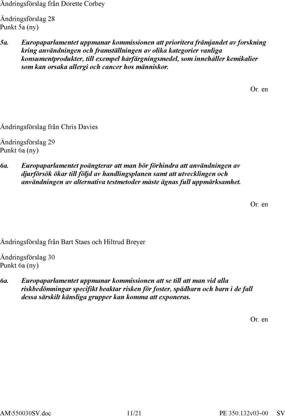 som innehåller kemikalier som kan orsaka allergi och cancer hos människor. Ändringsförslag från Chris Davies Ändringsförslag 29 Punkt 6a (ny) 6a.