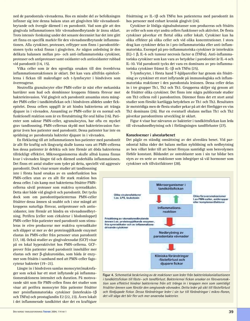 Trots intensiv forskning under det senaste decenniet har det inte gått att finna en specifik markör för den vävnadsnedbrytande inflammationen.