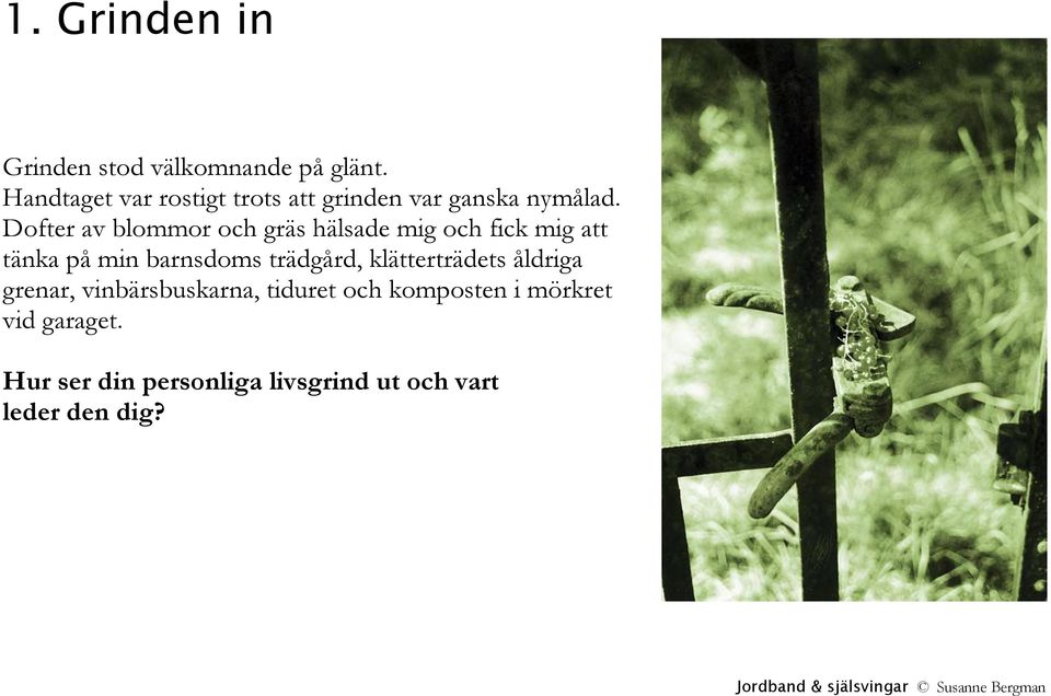 Dofter av blommor och gräs hälsade mig och fick mig att tänka på min barnsdoms