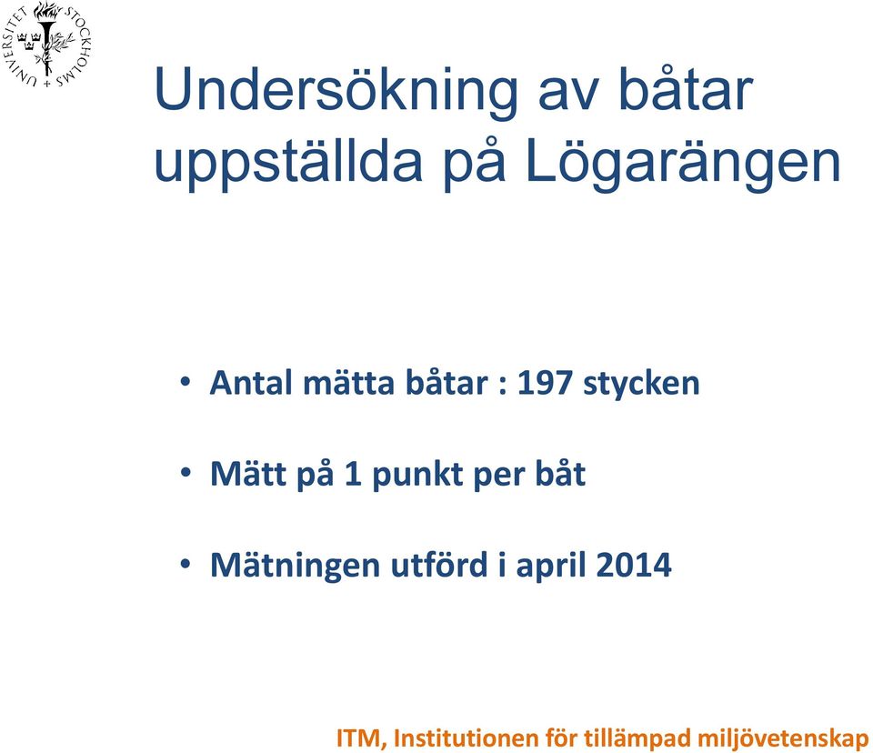 Mätt på 1 punkt per båt Mätningen utförd i