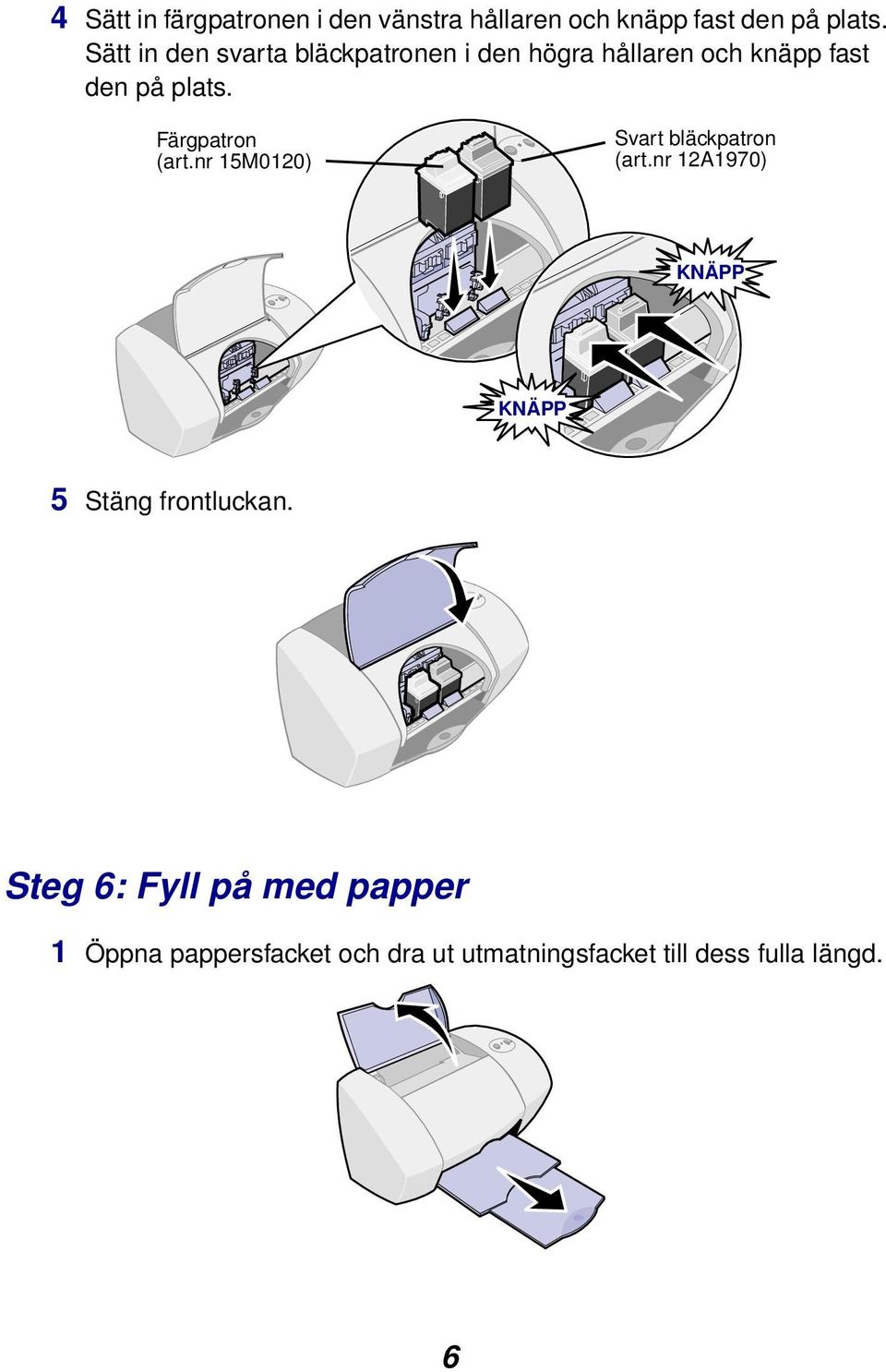 Färgpatron (art.nr 15M0120) Svart bläckpatron (art.