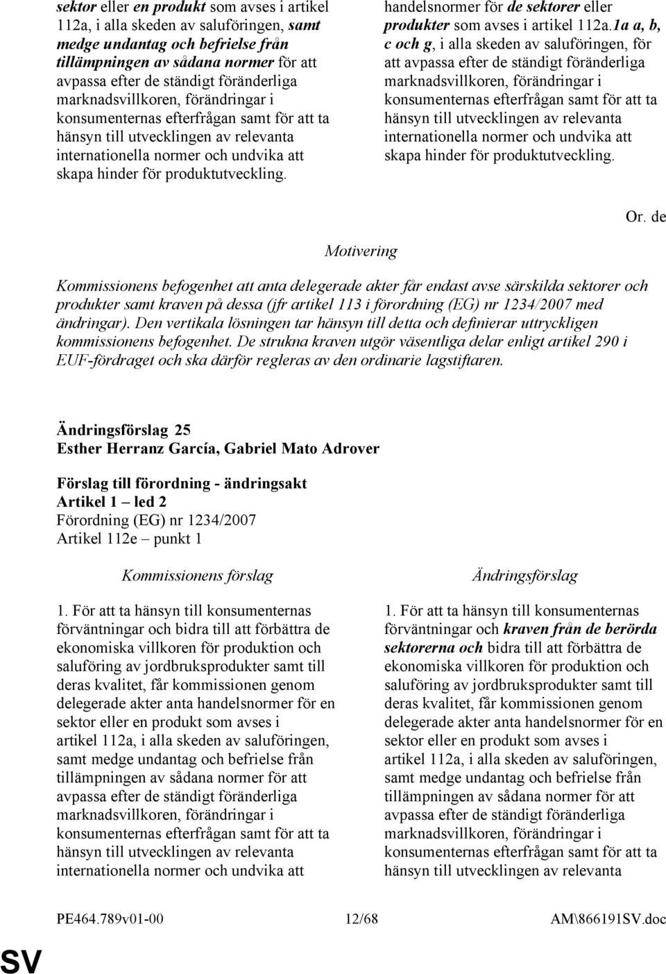 handelsnormer för de sektorer eller produkter som avses i artikel 112a.
