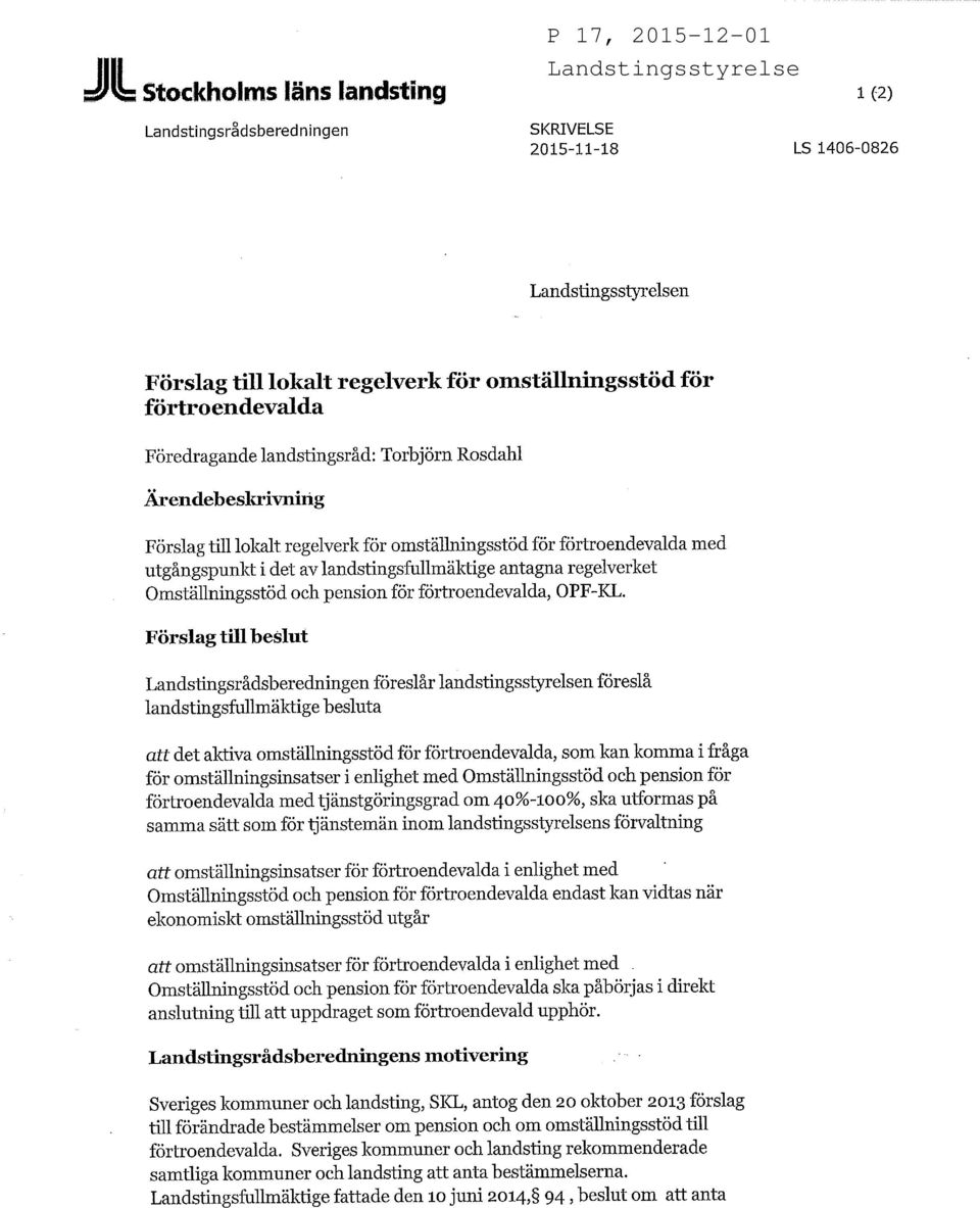 Omställningsstöd och pension för förtroendevalda, OPF-KL.