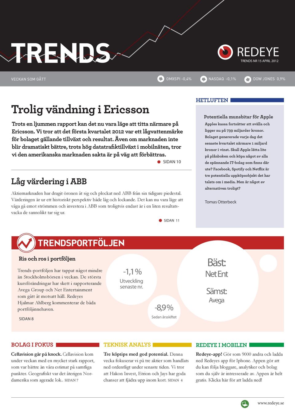 Även om marknaden inte blir dramatiskt bättre, trots hög datatrafiktillväxt i mobilnäten, tror vi den amerikanska marknaden sakta är på väg att förbättras.