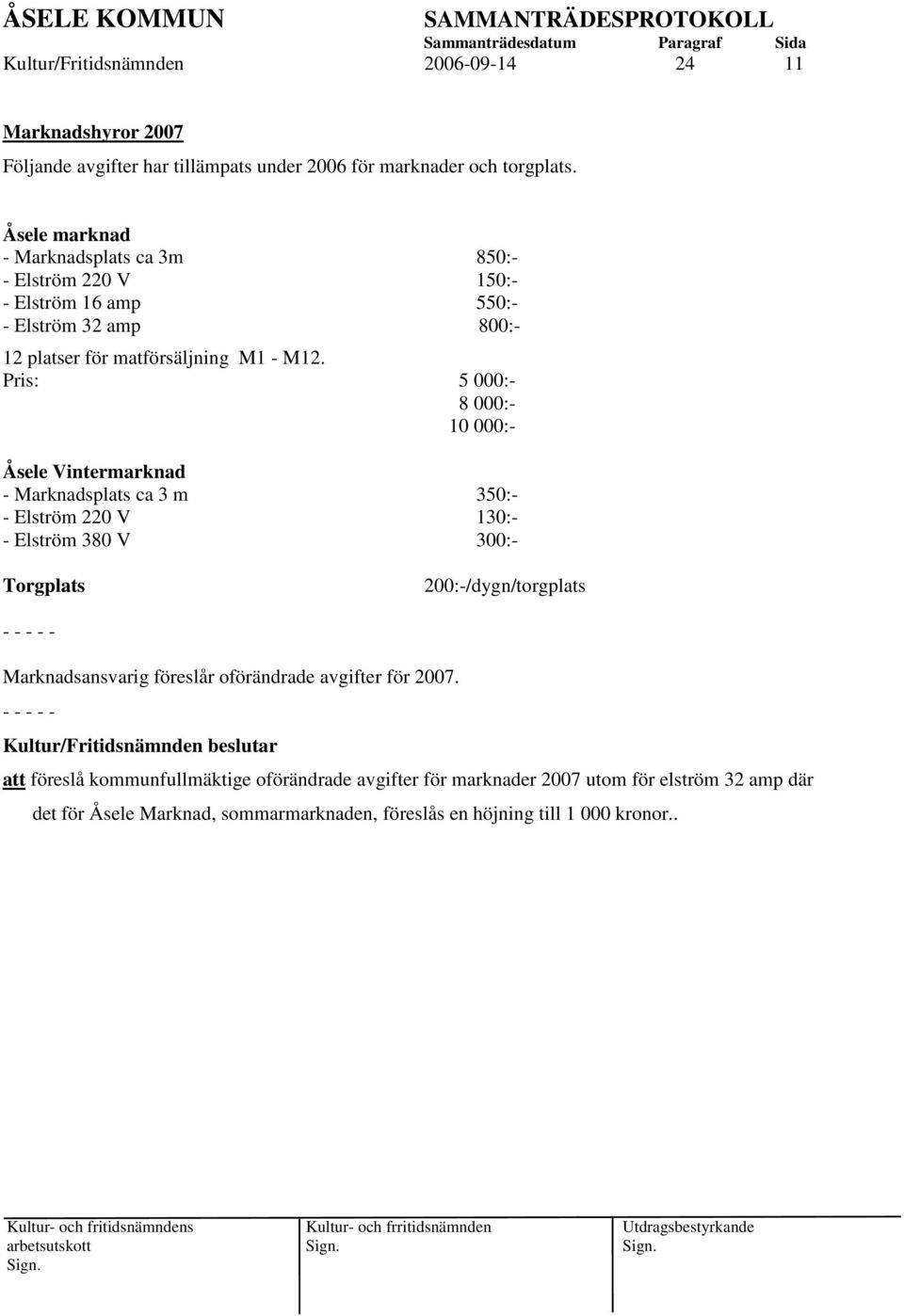 Pris: 5 000:- 8 000:- 10 000:- Åsele Vintermarknad - Marknadsplats ca 3 m 350:- - Elström 220 V 130:- - Elström 380 V 300:- Torgplats 200:-/dygn/torgplats