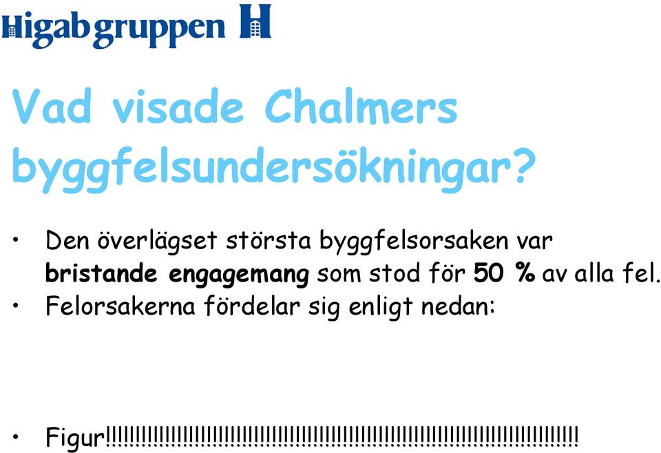 som stod för 50 % av alla fel.