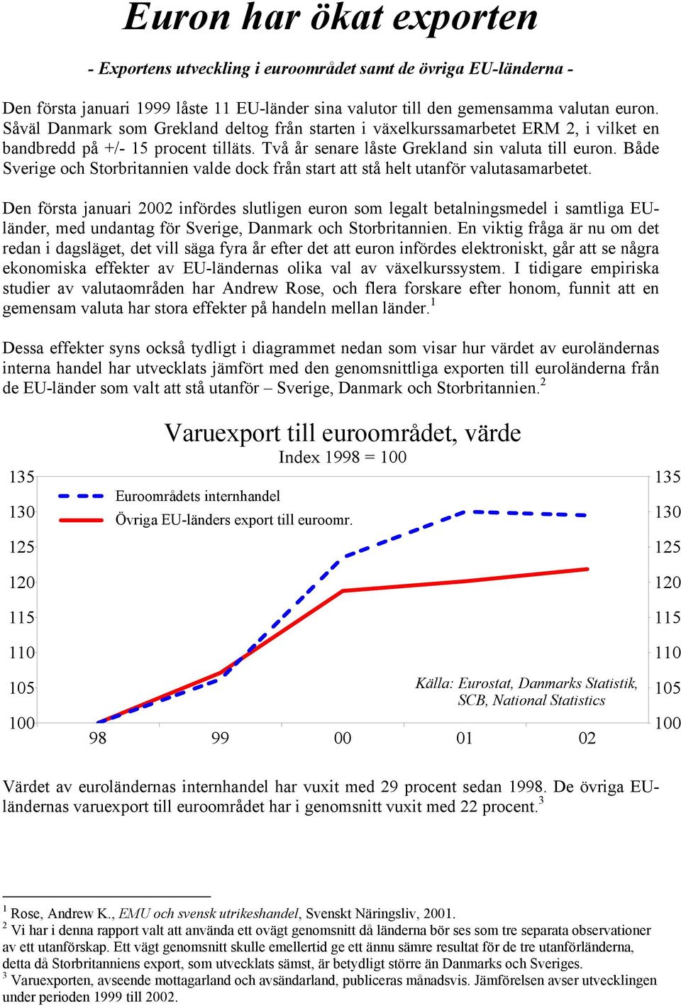 Både och valde dock från start att stå helt utanför valutasamarbetet. Den första januari 2002 infördes slutligen euron som legalt betalningsmedel i samtliga EUländer, med undantag för, Danmark och.