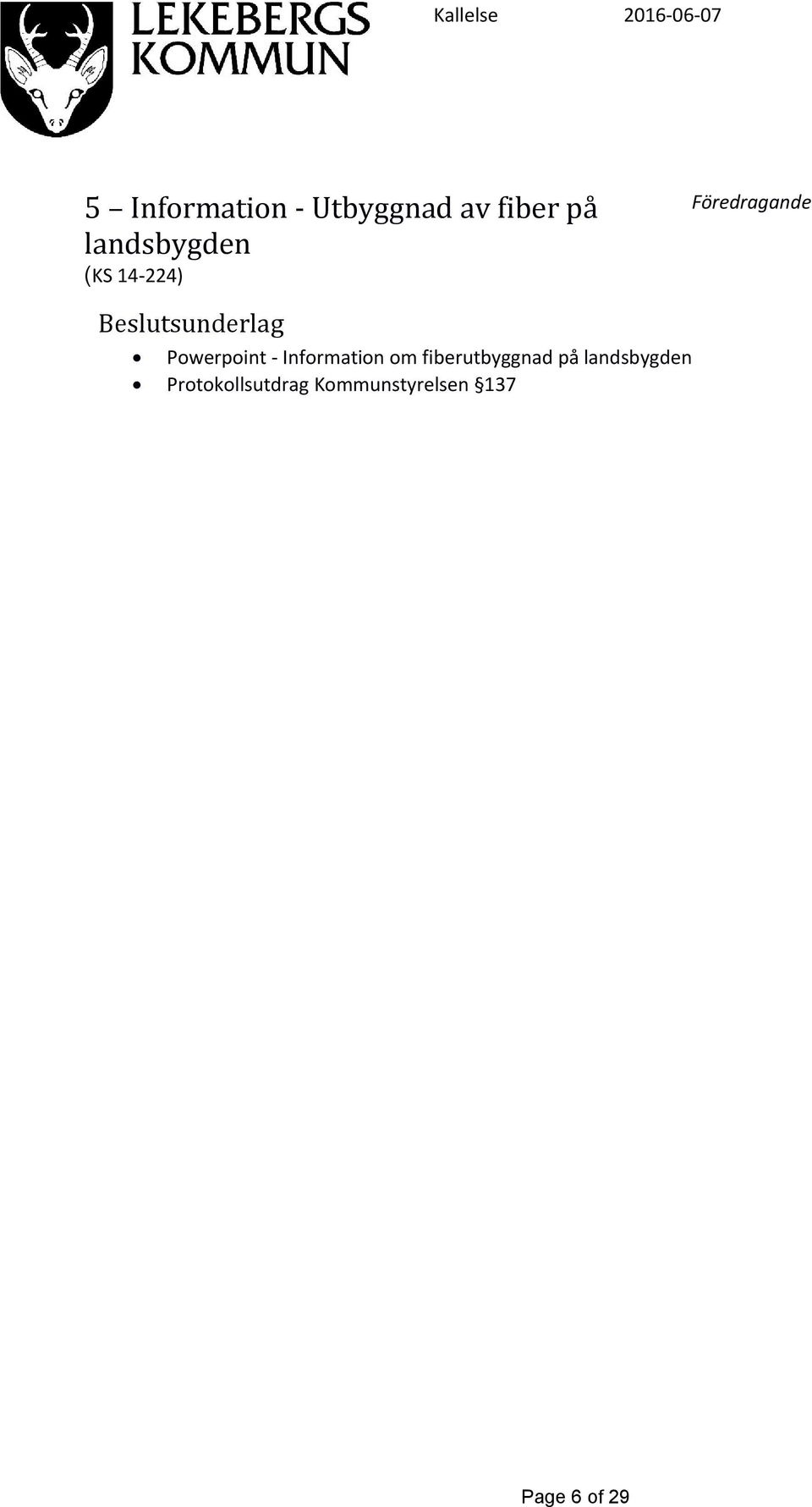 Information om fiberutbyggnad på