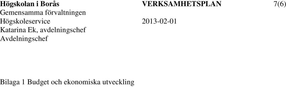 Avdelningschef Bilaga 1