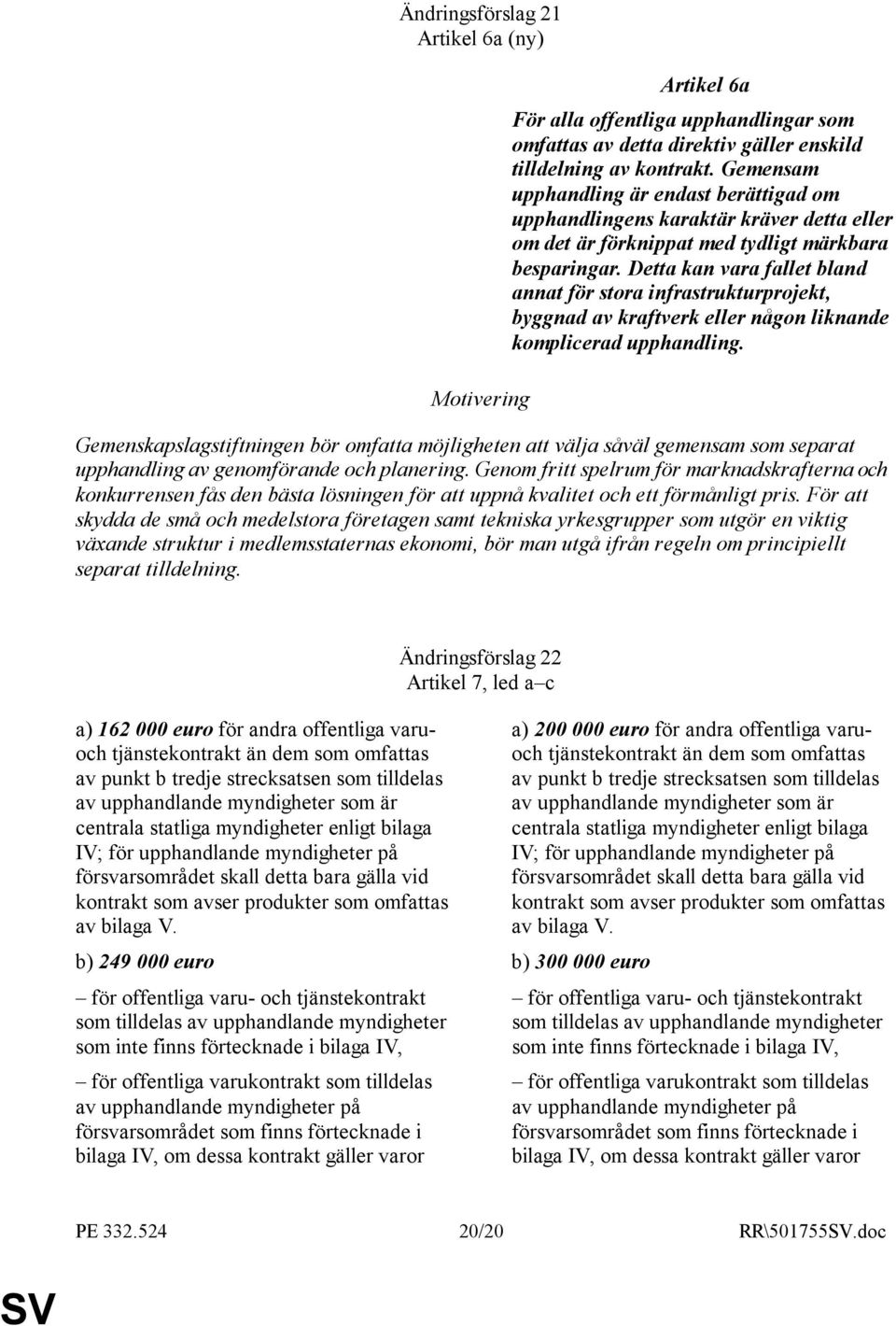 Detta kan vara fallet bland annat för stora infrastrukturprojekt, byggnad av kraftverk eller någon liknande komplicerad upphandling.