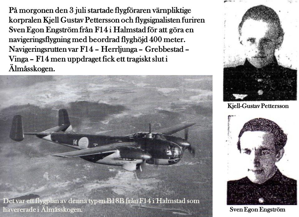 Navigeringsrutten var F14 Herrljunga Grebbestad Vinga F14 men uppdraget fick ett tragiskt slut i Älmåsskogen.
