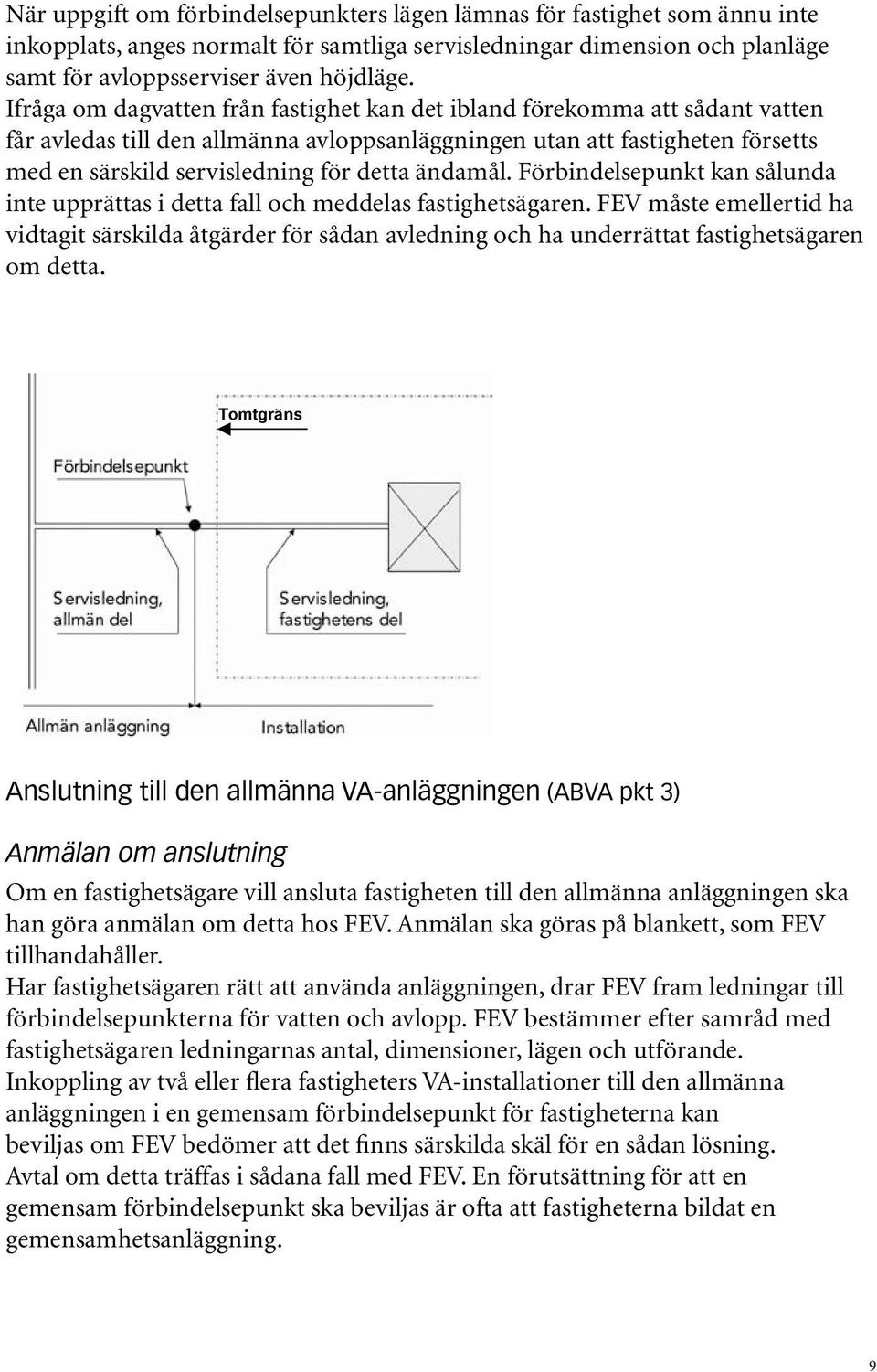 lägen lämnas för fastighet som ännu inte inkopplats, anges normalt för samtliga  Ifråga om dagvatten från fastighet kan det ibland förekomma att sådant vatten får avledas till den allmänna