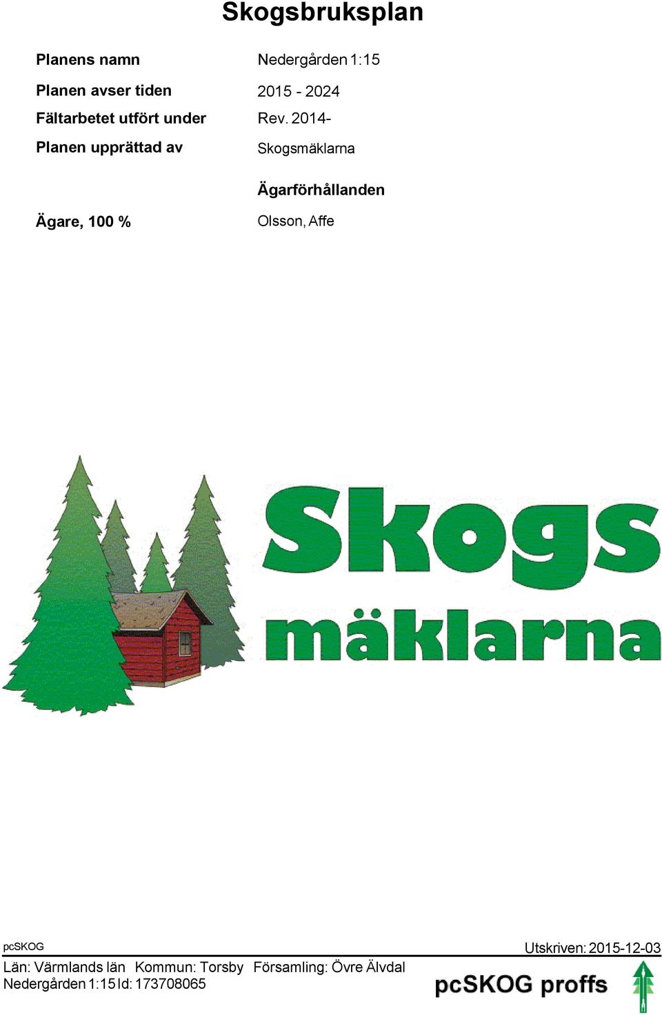 Planen upprättad av 2015-2024 Rev.