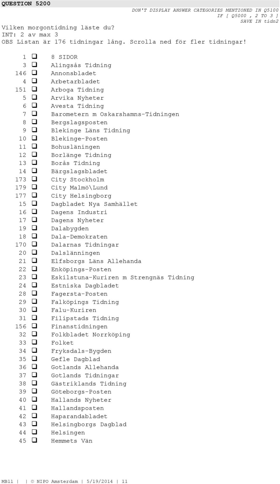 1 8 SIDOR 3 Alingsås Tidning 146 Annonsbladet 4 Arbetarbladet 151 Arboga Tidning 5 Arvika Nyheter 6 Avesta Tidning 7 Barometern m Oskarshamns-Tidningen 8 Bergslagsposten 9 Blekinge Läns Tidning 10