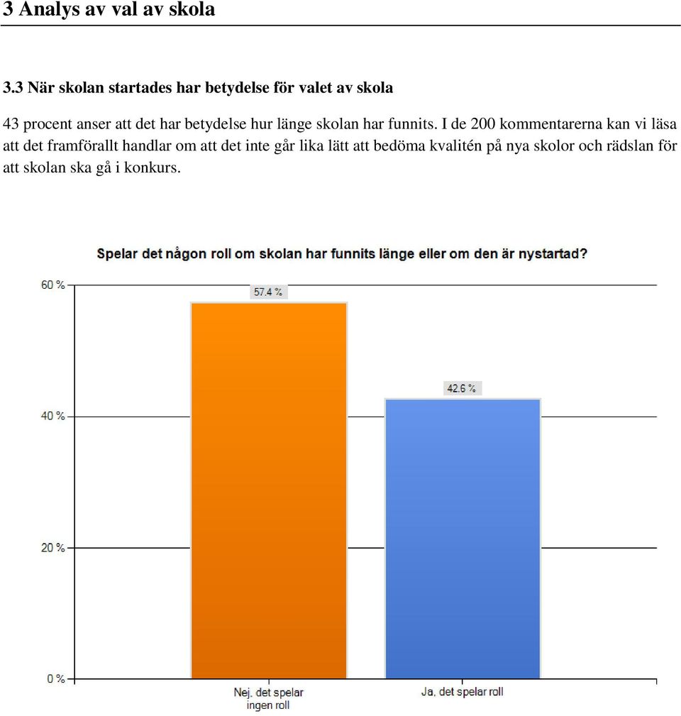 har betydelse hur länge skolan har funnits.