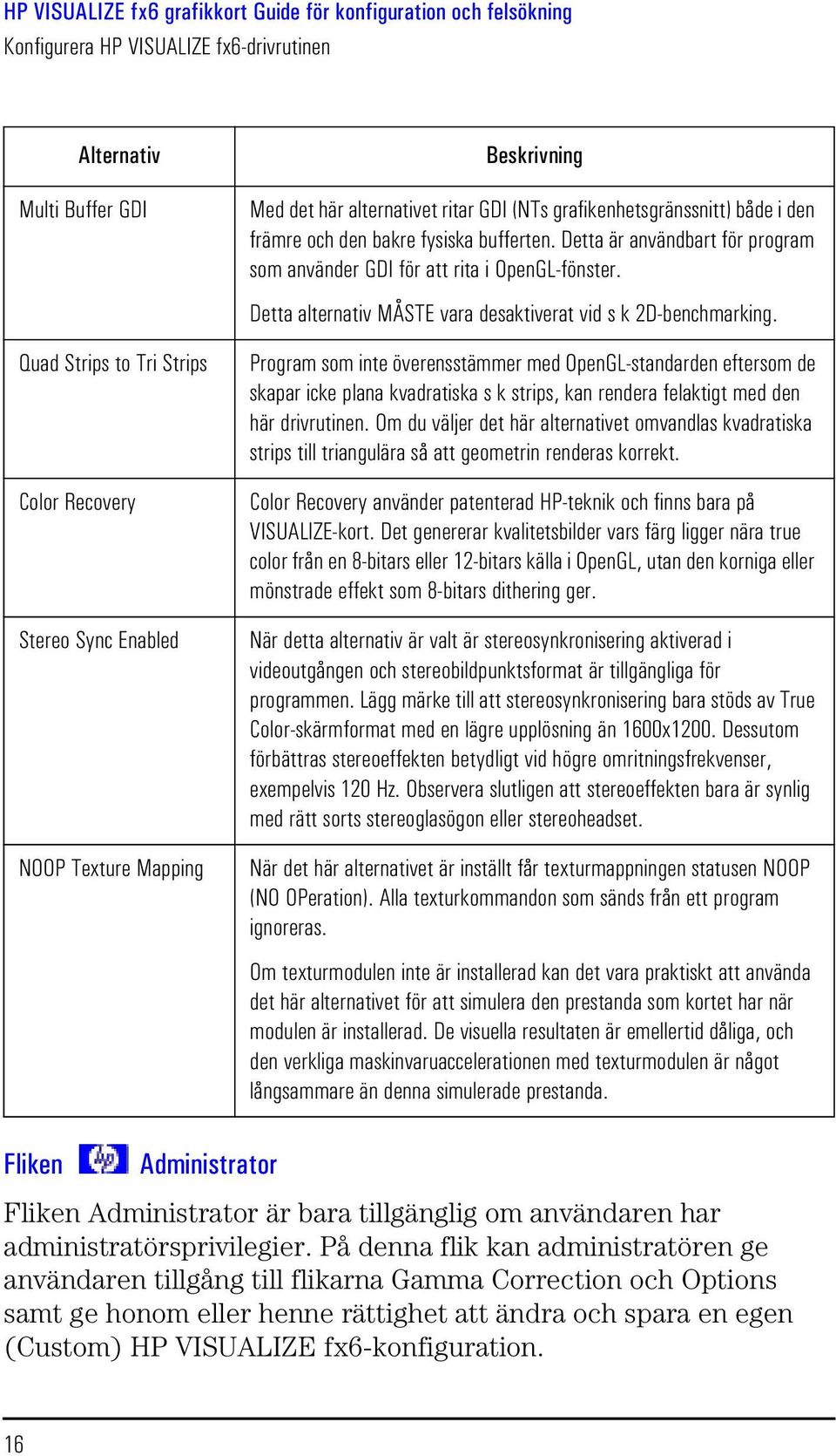 Detta alternativ MÅSTE vara desaktiverat vid s k 2D-benchmarking.