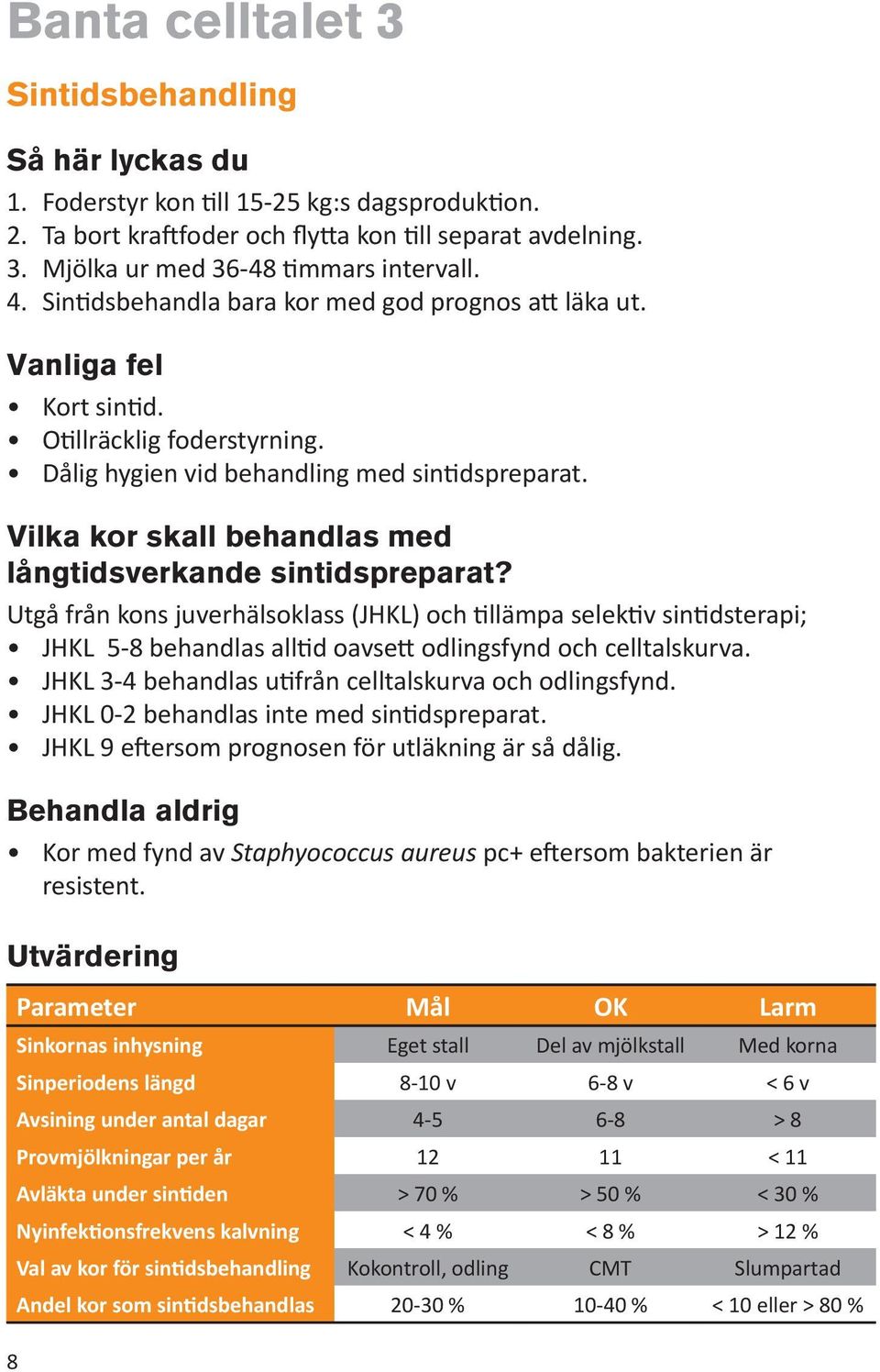 Vilka kor skall behandlas med långtidsverkande sintidspreparat?